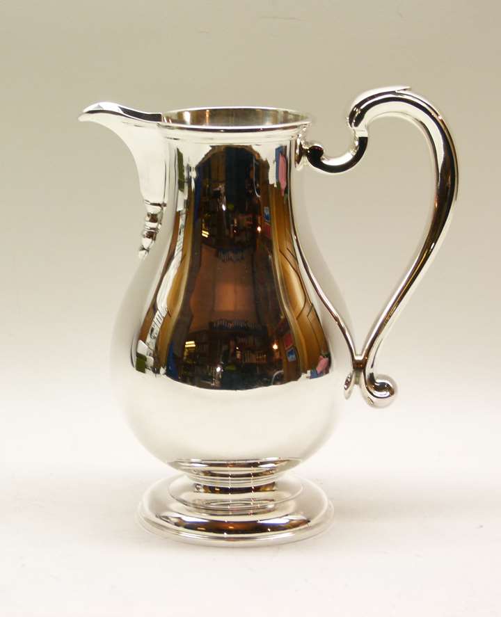 Edward VIII silver baluster shaped jug